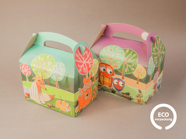 Eco-Tragebox für Kinder WOODLAND bunt 15,2 x 10 x 10,2 cm